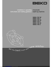 BEKO WMA 765 W Installation & Operating Instructions And Washing Guidance