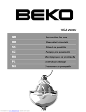 BEKO WSA 24080 Instructions For Use Manual