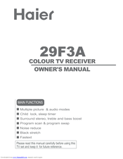 HAIER 29F3A-T Owner's Manual