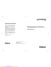 Quelle Privileg 8017G Gebrauchsanleitung
