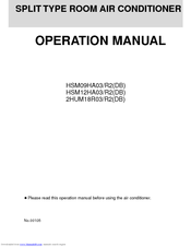 HAIER HSM09HA03/R2(DB) Operation Manual