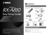 Yamaha RX-A810 Easy Setup Manual