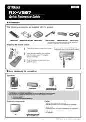 Yamaha RX-V567BL Quick Reference Manual