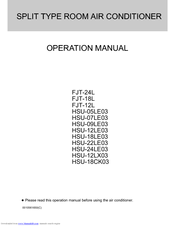 HAIER HSU-12LX03 Operation Manual