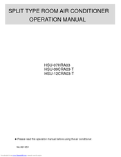 HAIER HSU-07HRA03 Operation Manual
