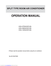 HAIER HSU-09RA03-R1 Operation Manual