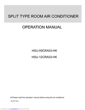 HAIER HSU-09CRA03-HK Operation Manual