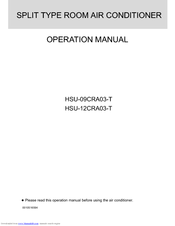 HAIER HSU-12CRA03-T Operation Manual