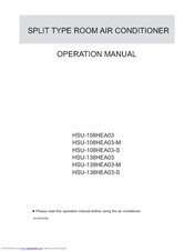 HAIER HSU-108HEA03-S Operation Manual