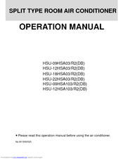 HAIER HSU-12HSA103/R2(DB) Operation Manual