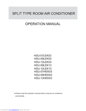 HAIER HSU-12LEK03/ (DB) Operation Manual
