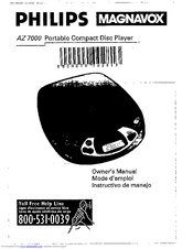 Philips AZ7000 - Cd Personal Owner's Manual