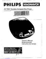 Magnavox AZ7000 - Cd Personal Manuel Du Propriétaire