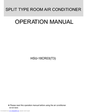 HAIER HSU-18CR03(T3) Operation Manual