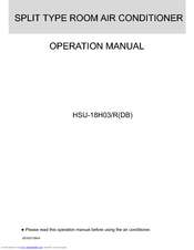 HAIER HSU-18H03/R(DB) Operation Manual