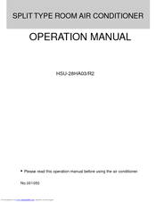 HAIER HSU-28HA03/R2 - annexe 1 Operation Manual