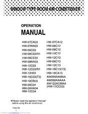 HAIER AW098AAAA Operation Manual
