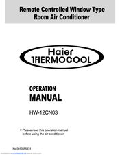 HAIER Thermocool HW-12CN03 Operation Manual