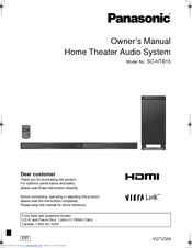 Panasonic SC-HTB15 Owner's Manual