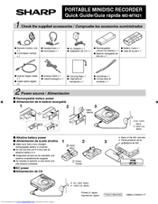 Sharp MT821 - MiniDisc Recorder - Metallic Quick Manual