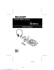 Sharp MS702 - MiniDisc Recorder Operation Manual
