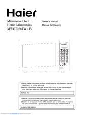 HAIER MWG7026TB Owner's Manual