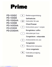 Prime PD-103GAA Instructions For Use Manual