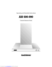 GAGGENAU AH600990 Operating And Assembly Instructions Manual
