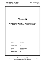 Marantz SR9600XM Specification