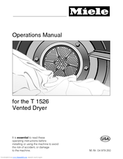 MIELE T 1526  VENT ED DRYER - OPERATING Operation Manual