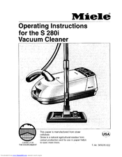 MIELE VACUUM CLEANER S280I EMERALD STAR Manual