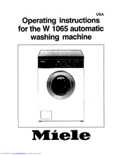 MIELE W1065 - Operating Manual