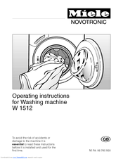 MIELE W 1512 Operating Instructions Manual