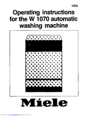 MIELE W1070 - Operating Manual
