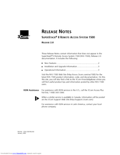 3Com REMOTE ACCESS SYSTEM 150 Release Note