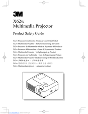 3M Multimedia Projector X62w Product Safety Manual
