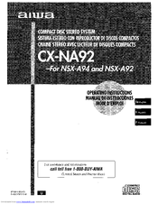 Aiwa CX-NA92 Operating Instructions Manual