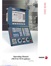 FAGOR 8040 MCO CNC Operating Manual