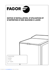 Fagor FFT-309-311-313 Notice D’installation, D’utilisation Et D’entretien