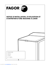 FAGOR FFT-309-311-313 Notice D’installation, D’utilisation Et D’entretien