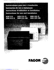 FAGOR MW-215 GB Instructions For Use And Installation