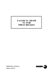 Fagor NC-200 PB - V0111 Operating Manual