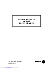 Fagor NC-200 PB Installation Manual