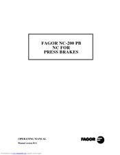 Fagor NC-200 PB OPERATION Operating Manual
