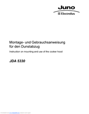 JUNO JDA 5330 Instruction On Mounting And Use Manual