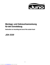 JUNO JDA 5330 Instruction On Mounting And Use Manual