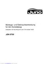 JUNO JDA5750S Instruction On Mounting And Use Manual