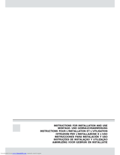 JUNO JDK7460E Instructions For Installation And Use Manual