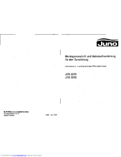 JUNO JDS 2230 Instruction On Mounting And Use Manual