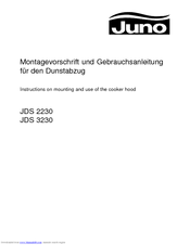 JUNO JDS3230MF Instruction On Mounting And Use Manual